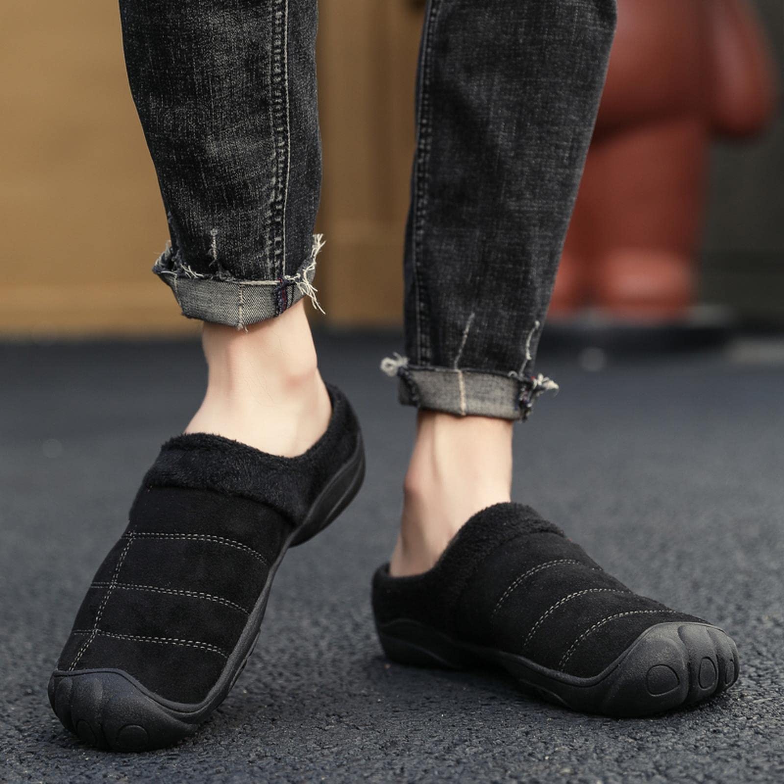 HIHELO Kapcie damskie męskie kapcie zimowe dno miękkie domowe buty bawełniane grube kapcie wewnętrzne wsuwane kapcie wygodne kapcie na buty plus size