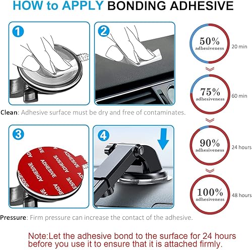 Miniatura 5 de AZXYI Repuesto adhesivo adhesivo para soporte de cámara de parabrisas, 6 cintas adhesivas de doble cara de círculo VHB de 2.76 pulgadas para montaje