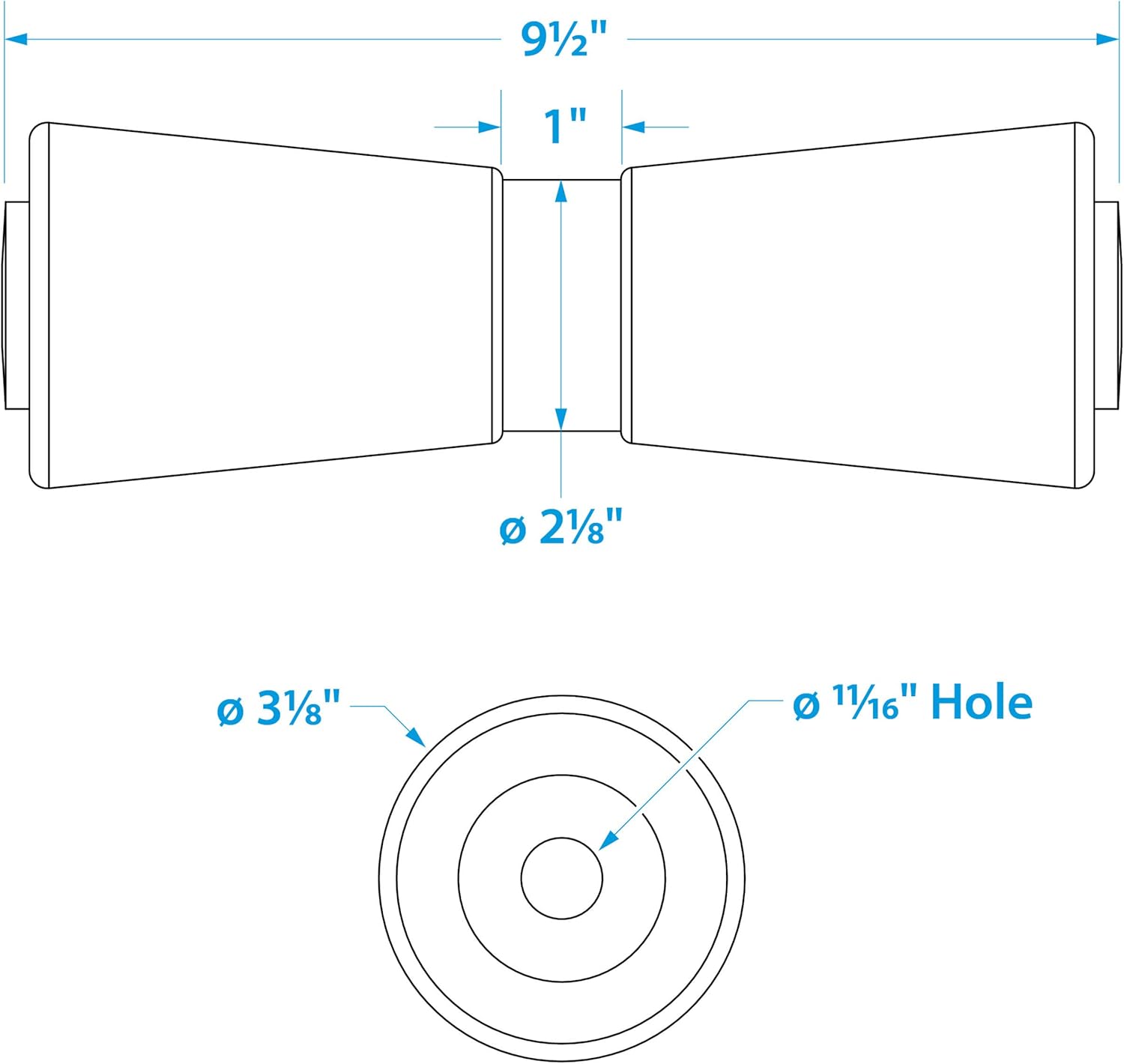 Seachoice Keel Roller, 10 in. X 5/8 in., TPR, Gold,Yellow