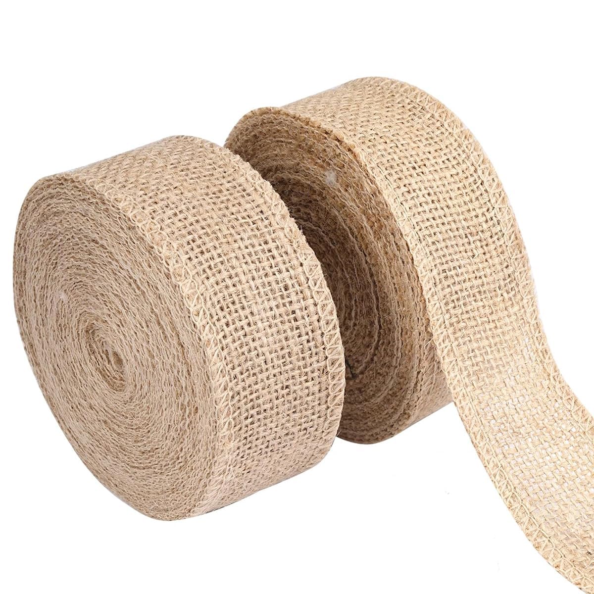 2 Rolls Jute Ribbon,10m x 4cm Natural Jute Burlap RibbonRolls,HessianRibbon Natural Burlap Ribbon LinenRibbon,Brown RibbonRoll for Florist,Crafts,Gift Wrapping,DIY Sewing,Rustic Wedding Decor