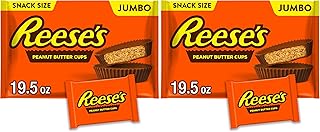 Milk Chocolate Snack Size Peanut Butter Cups, Candy Jumbo Bag, 19.5 oz (Pack of 2)