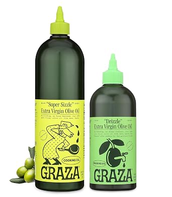 Graza Extra Virgin Olive Oil Bundle - Drizzle Finishing 500ml & Sizzle Cooking Oil 1L