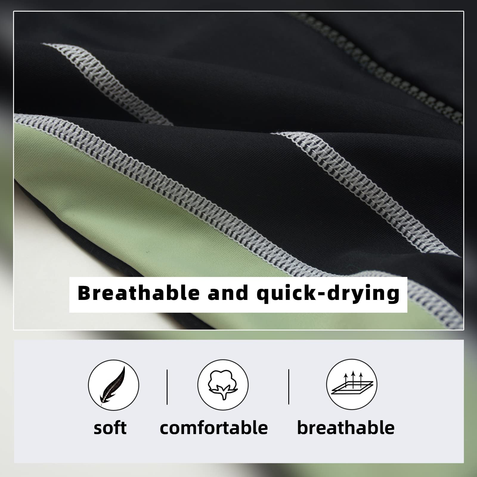 MEILONGER Badeanzug mädchen Badeanzug-Set für Kinder mit Reißverschluss zweiteilig Schwimmshirt Badeshorts Badebekleidung Sonnenschutz-Kit(Schwarz Grün,8)