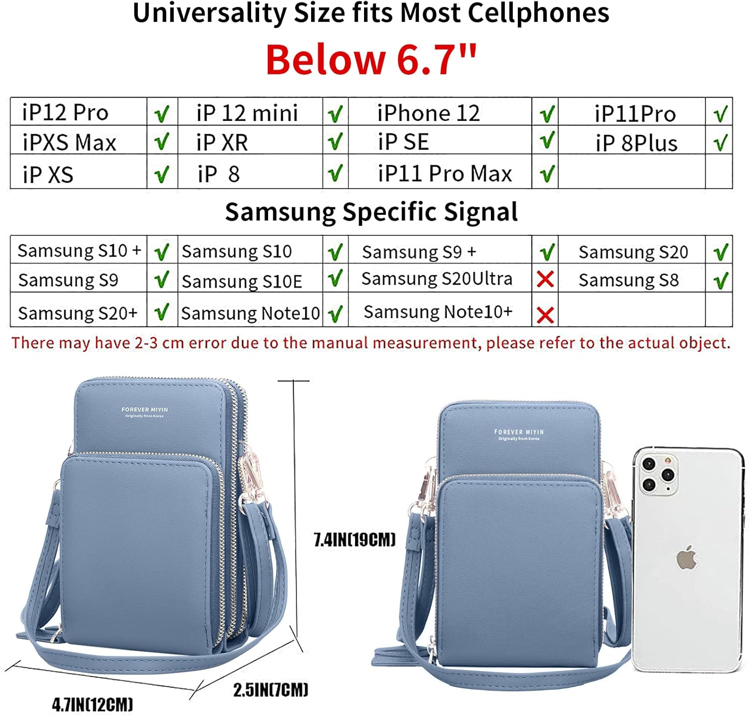 Goopai Women Large Touch Screen Crossbody Phone Purse cellphone Bag with 2 straps 5 71VVtlt42QL. AC SL1500