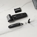 MANSCAPED® Le président PRO Rasoir de visage en fioul électrique pour hommes & Noyau de mauvaises herbes 3.0 PRO Nez double-lame, oreille & Trimeur des cheveux des sourcils – SkinSafe® & FlexAdjust Technologie, Serrures de voyage, Étanche