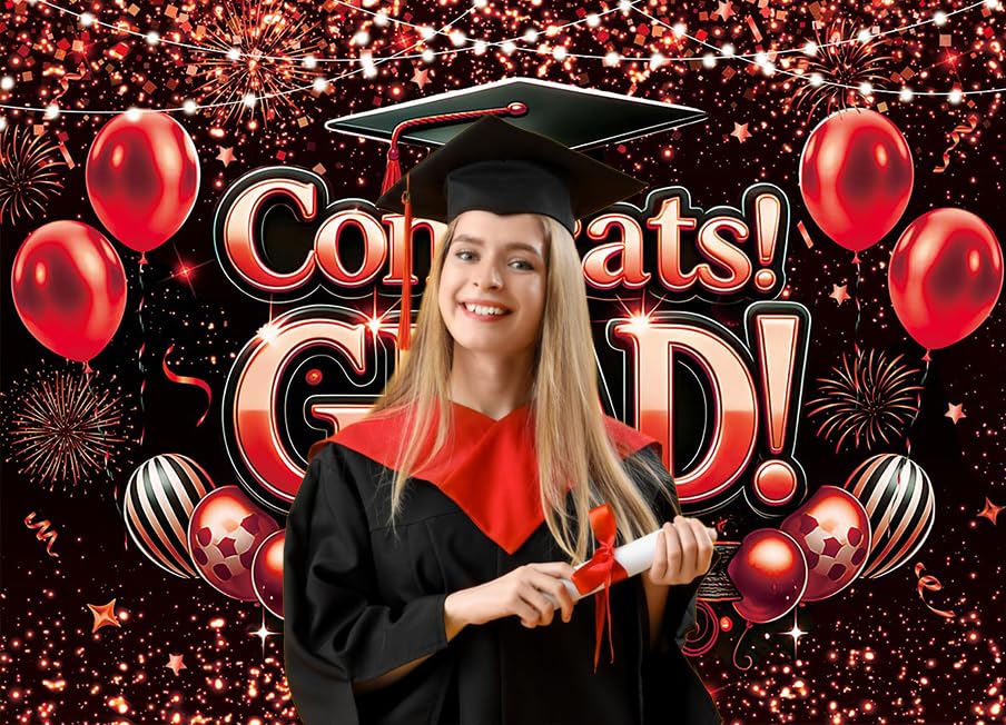 Fondo para graduación 8x6ft rojo y negro miniatura 4