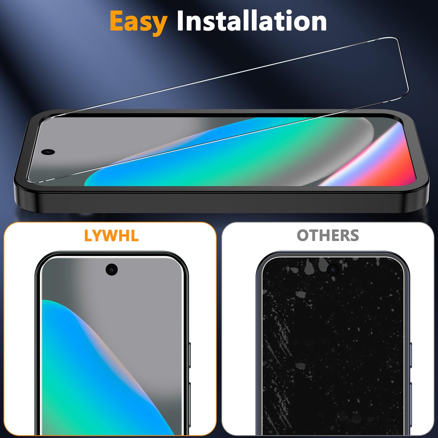LYWHL Ochraniacz ekranu do Google Pixel 10, 3 szt. folii ze szkła hartowanego o twardości 9H + 2 szt. ochraniaczy obiektywu aparatu, obsługa odblokowywania odcisków palców, HD przezroczysta, odporna