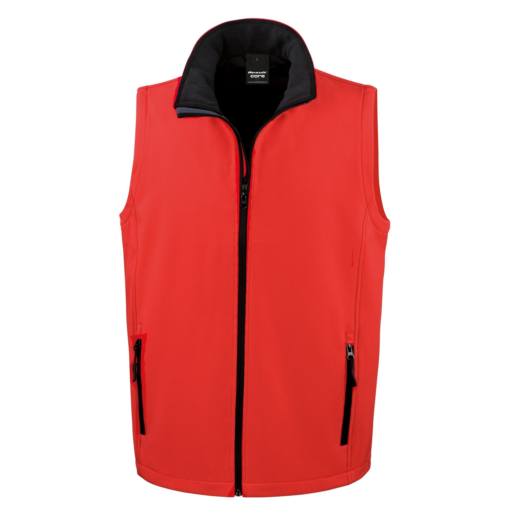 Result Men's CORE Printable Bodywarmer Blouson Plain Turtleneck Sleeveless Jacket, Red (Red/Blk), XXXX-Large