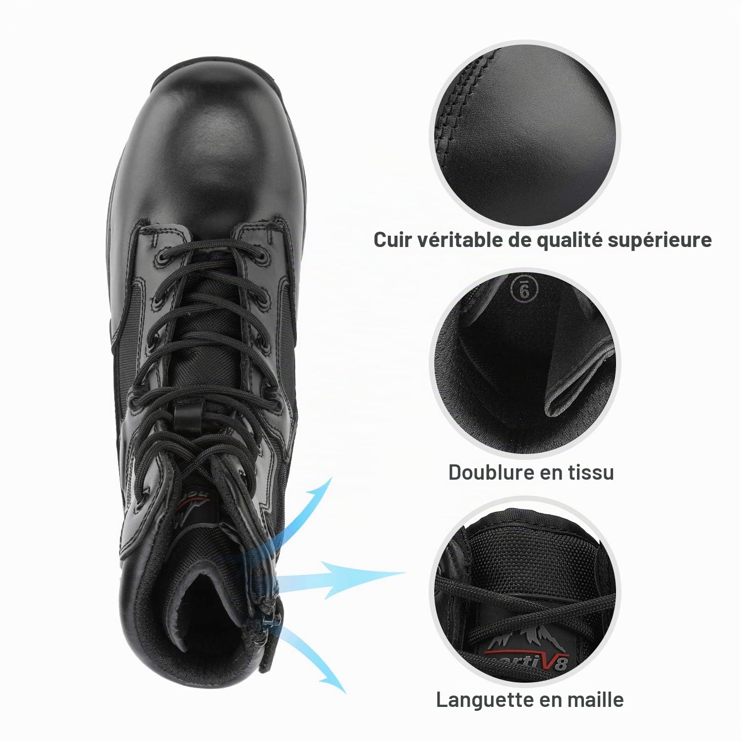 NORTIV 8 Bottes de Combat Militaires Bottes Tactiques Randonnée Chaussures Hommes Botte de Travail