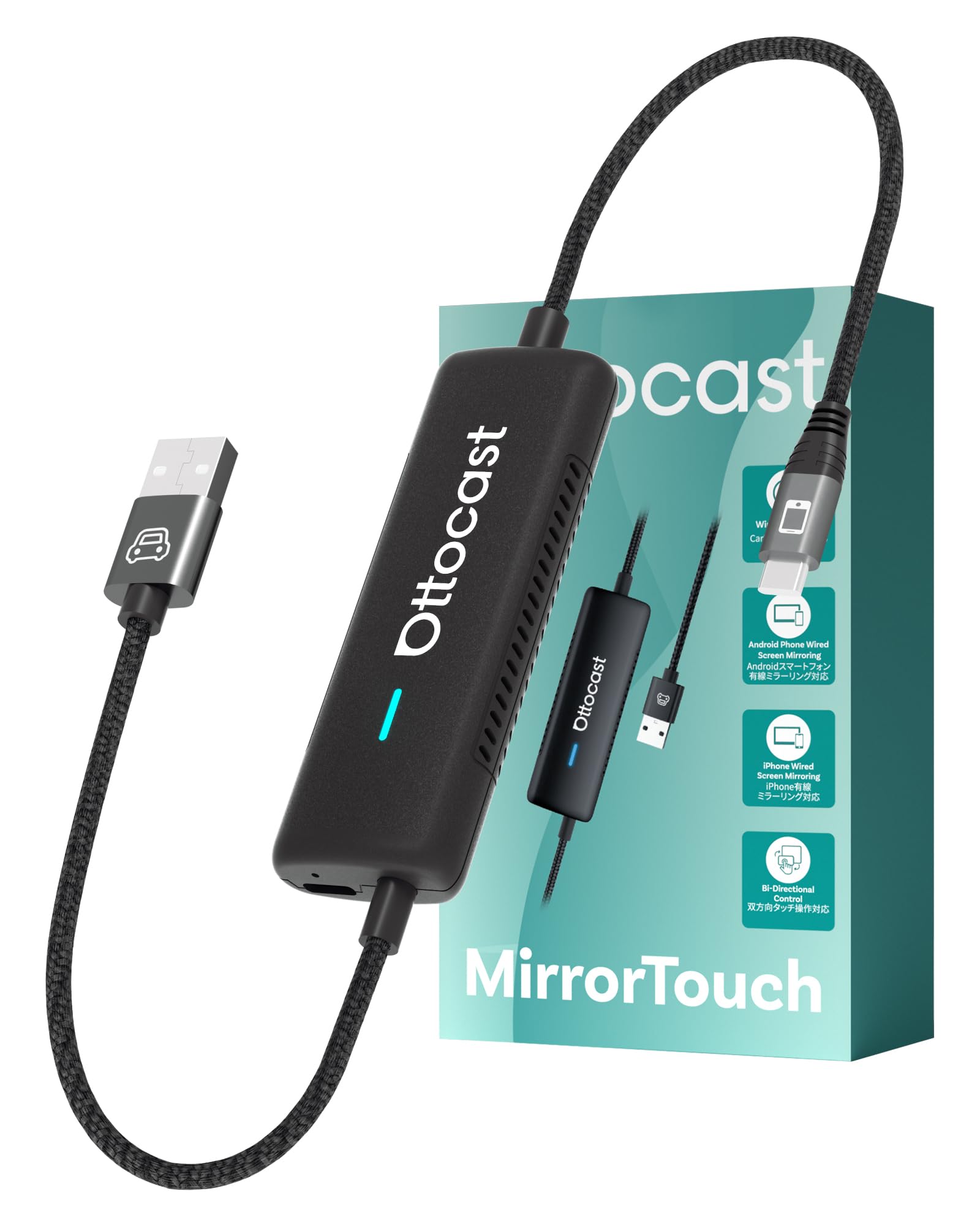 Ottocast Mirror Touch 2026 Edition, Wireless CarPlay & Screen