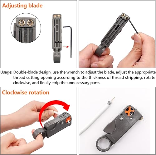 Miniatura 3 de mxuteuk 2 unids coaxial cable coaxial cortador cortador herramienta para RG59 RG58 RG6 RG11