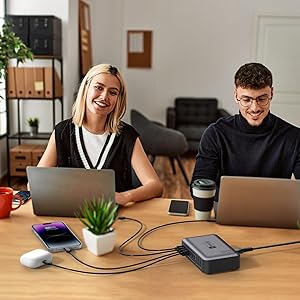 USB C Charger Block 500W, 10-Port Charging Station, GaN PD 140W Type C Fast Charger Hub for MacBook Pro/Air, DELL, iPad, iPhone, Samsung Galaxy, Low Profile Flat Plug