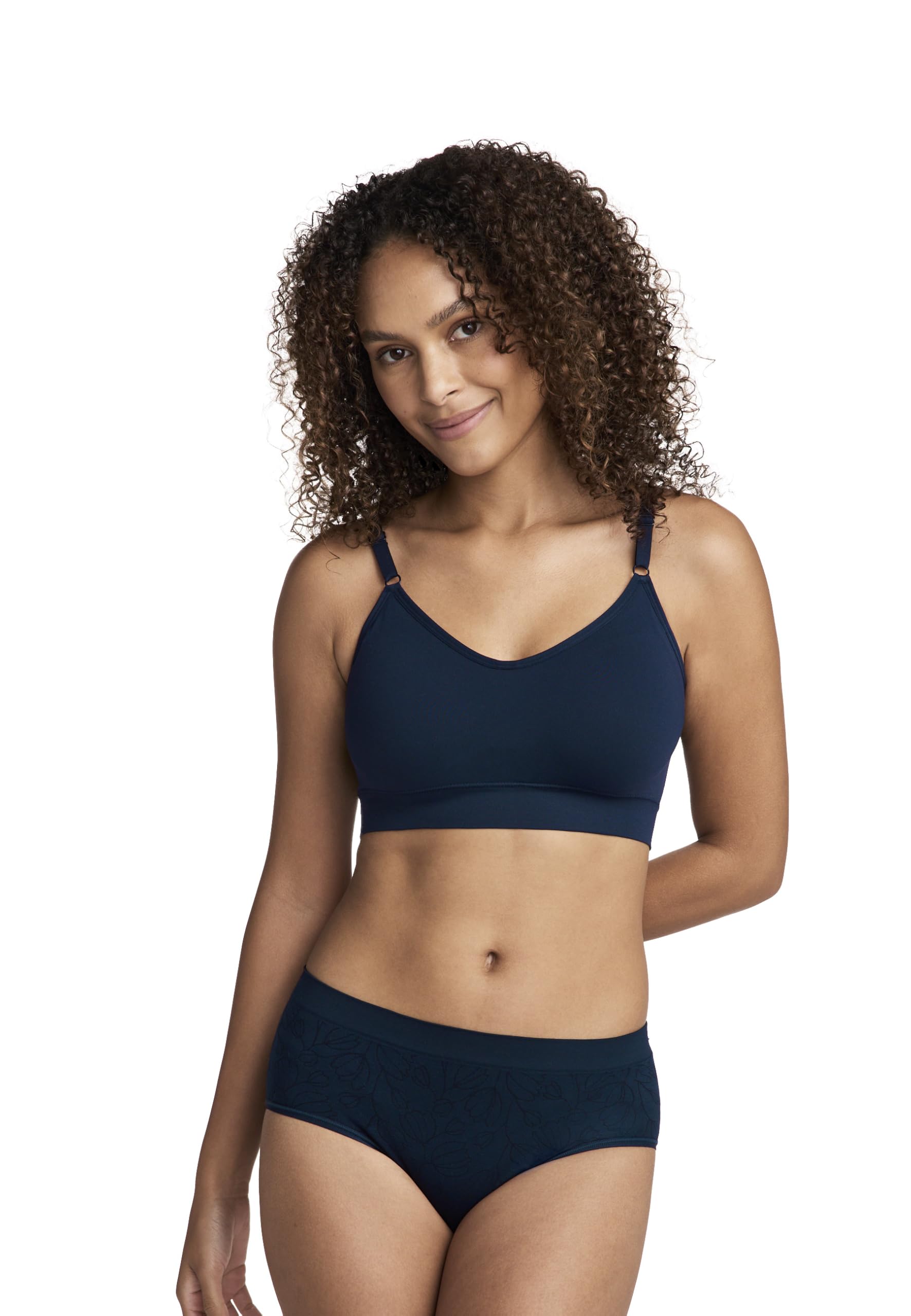 Women's Seamfree Back Smoothing V-Neck Bralette, Jockey Blue, M