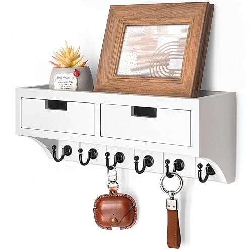 Key Holder Wall Mount with Drawer Organizer: Mail Organizer with