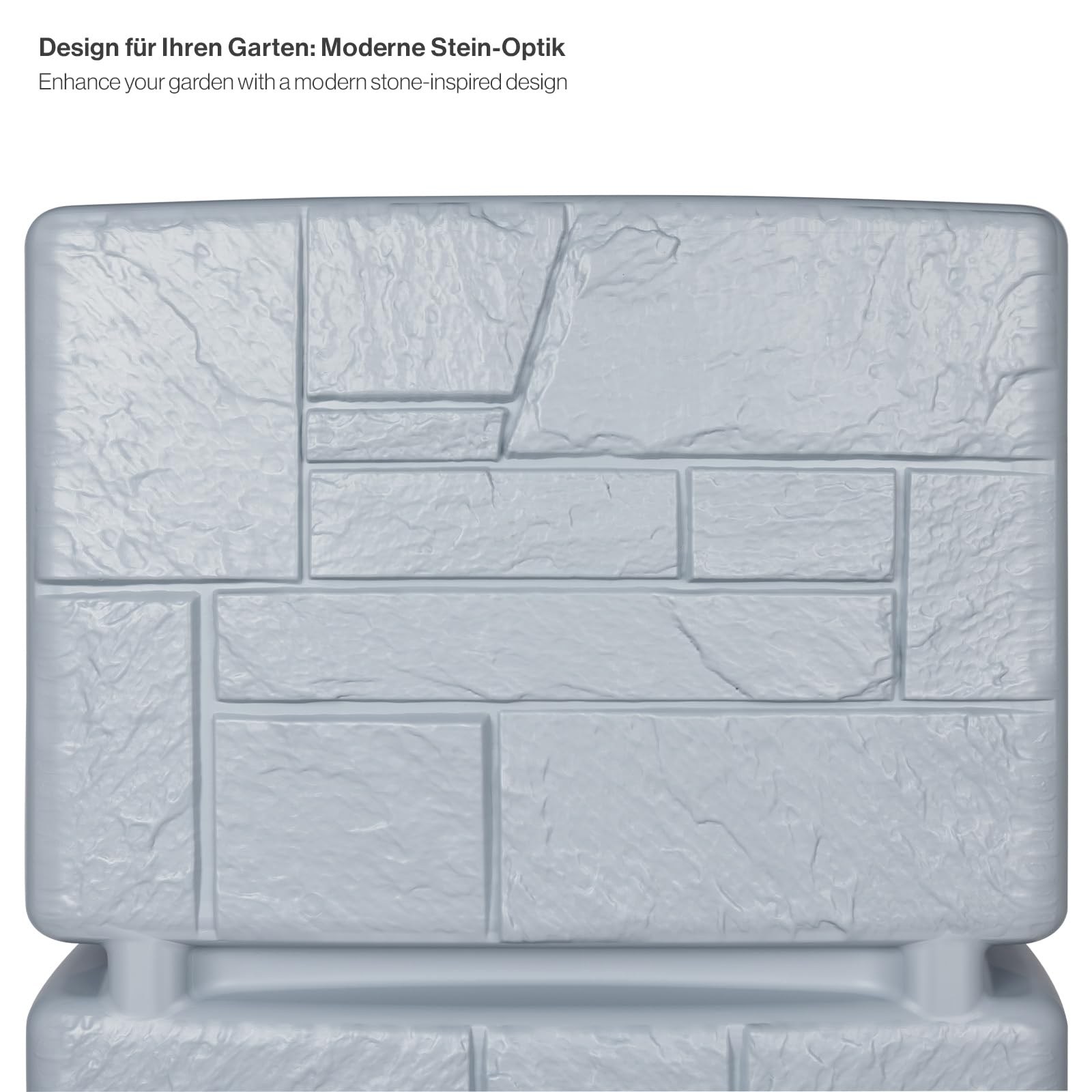 Kreher Boccetta XXL Tower Stone con rubinetto. Grande effetto pietra antracite o grigio, capacità di utilizzo 350 litri. Dimensioni (LxPxA): 57,5 x 38,4 x 180 cm (grigio)