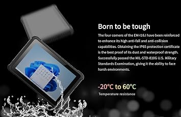 10.1 inch Windows11 Rugged Tablet, 4G LTE, GPS, Water Resistance, Sunlight Readable, Intel N5100, 8GB RAM/128GB ROM,FHD 1200 * 1920, Bluetooth, Dual Wi-Fi for Enterprise Work Field