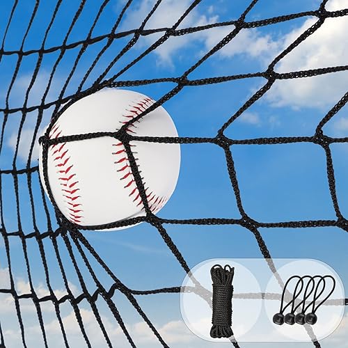 Storgem Baseball Softball Backstop Nets, Sports Netting, Sports Barrier Netting, Heavy Duty Sports Nets Netting Knotless for Playing Field, Backyard