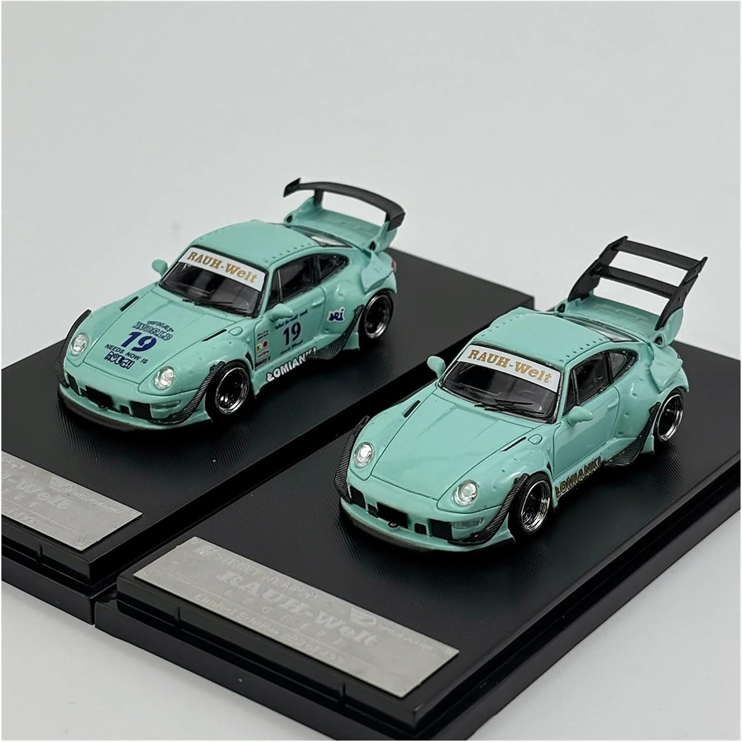 1/64 for 993 RWB Noctilucent Body Diecast Car Models(Blue A,No Box)