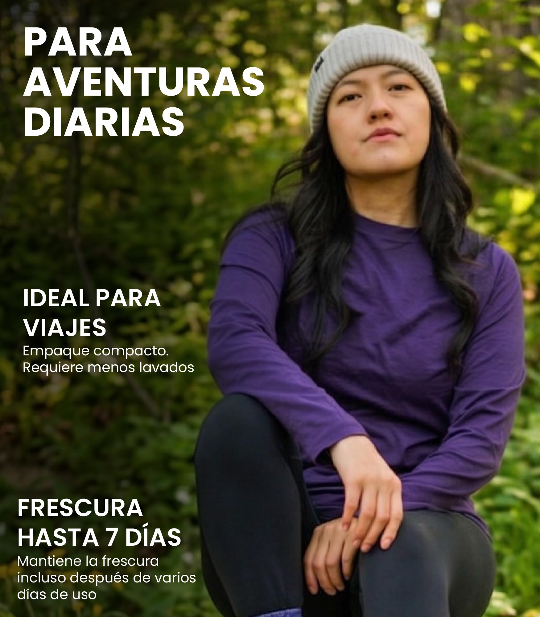 Merino.tech Camiseta Lana Merino - 100% Lana Merino Ropa Interior Termica Сamisetas Mujer Manga Larga para Actividades Outdoor