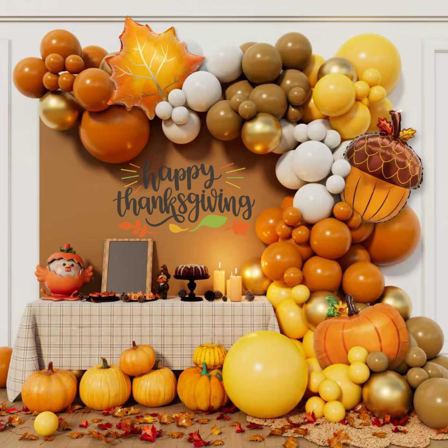 Adeyoo Fall Thanksgiving Balloon Arch Garland Kit - Burnt Orange Balloon Arch With - View #10
