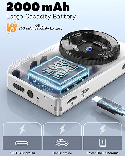 Miniatura 3 de Cámara digital, enfoque automático 48MP 4K cámara para fotografía con tarjeta de 32 GB, cámara digital portátil compacta de apuntar y disparar