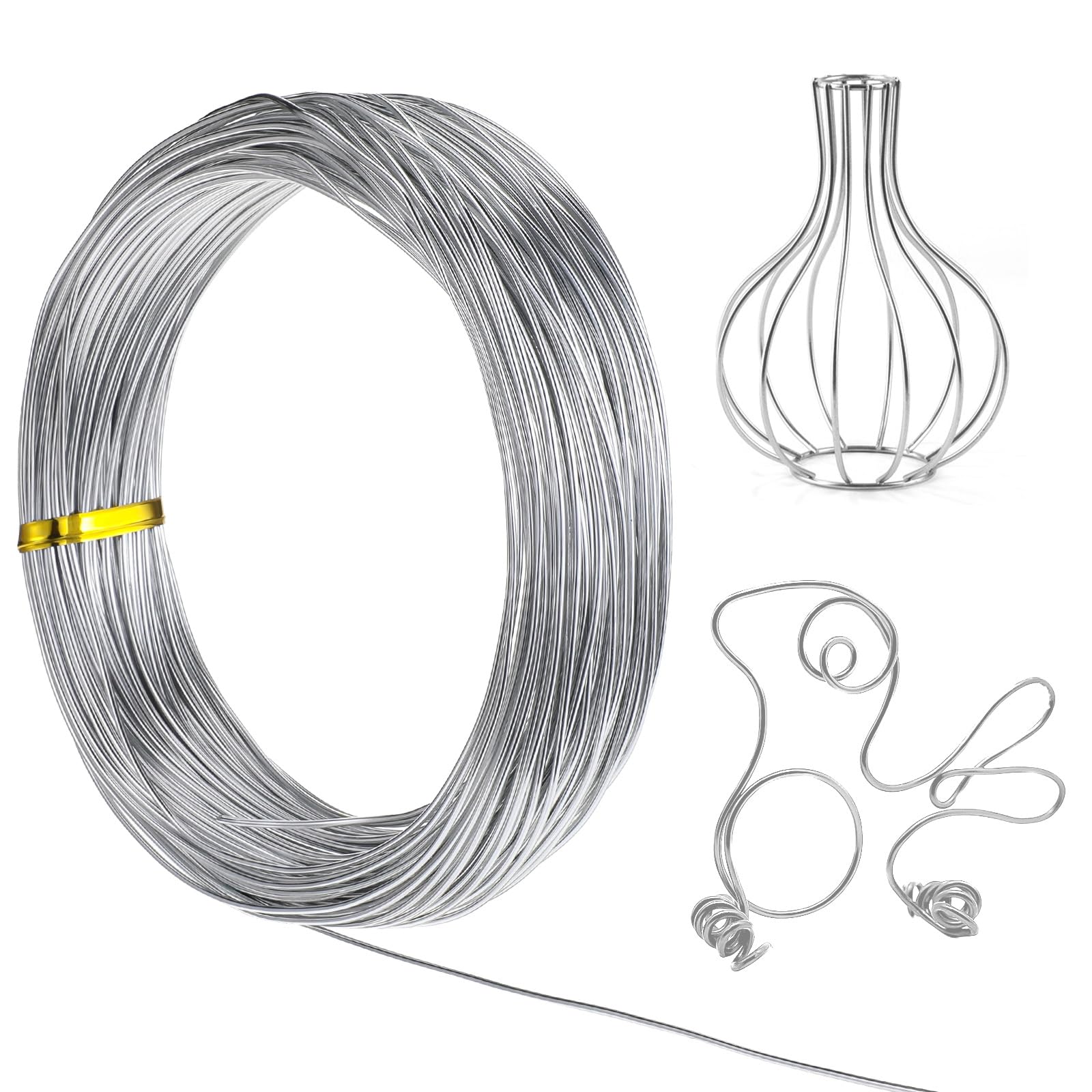 18 Gauge Wire for Crafting Aluminum Sculpting Wire for Crafts Armature Wires for Sculpting Silver Jewelry Wires for Beading DIF Floral Modeling, 1mm x 30 m