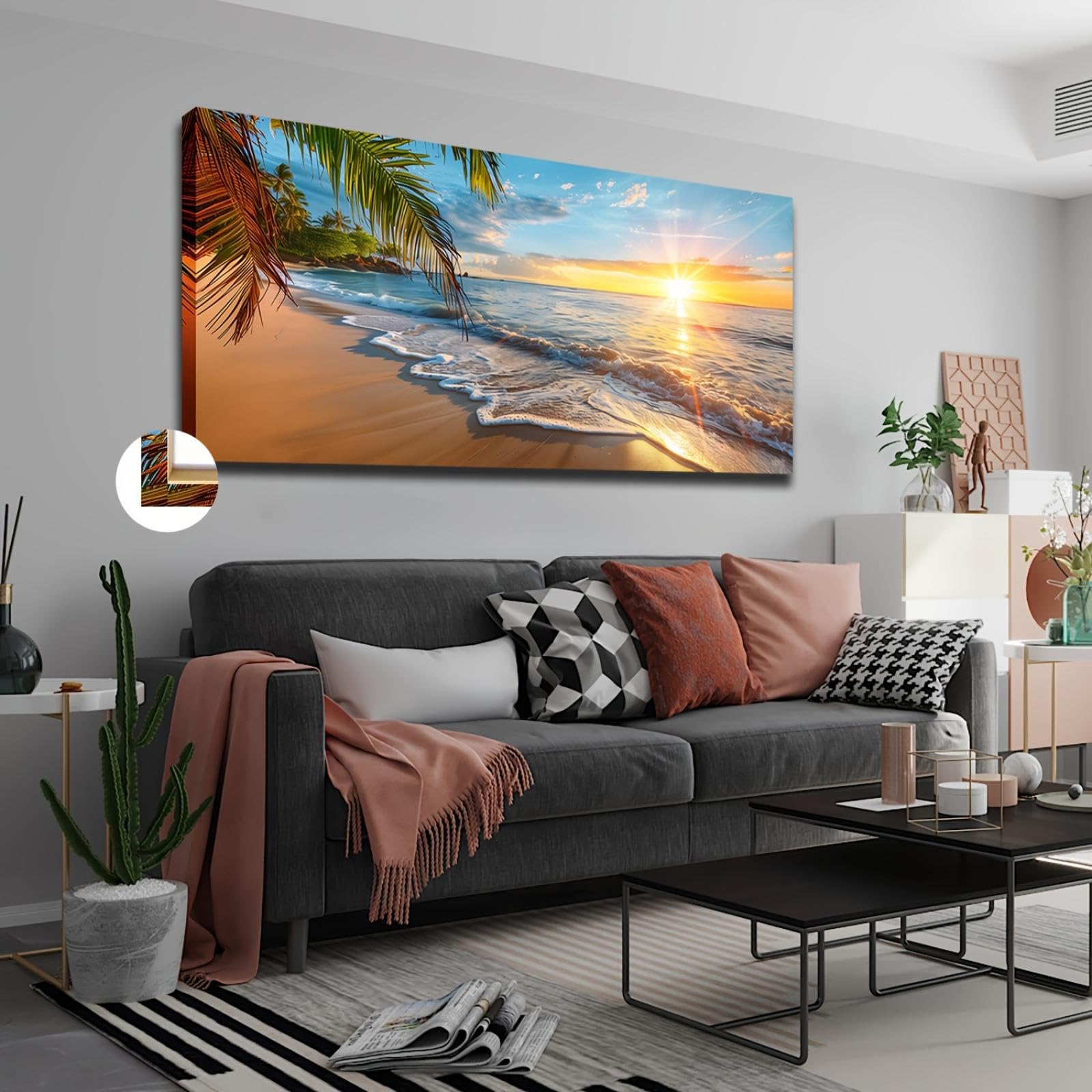 Décoration murale sur toile Sunrise Beach : une source d'inspiration au bureau - 8