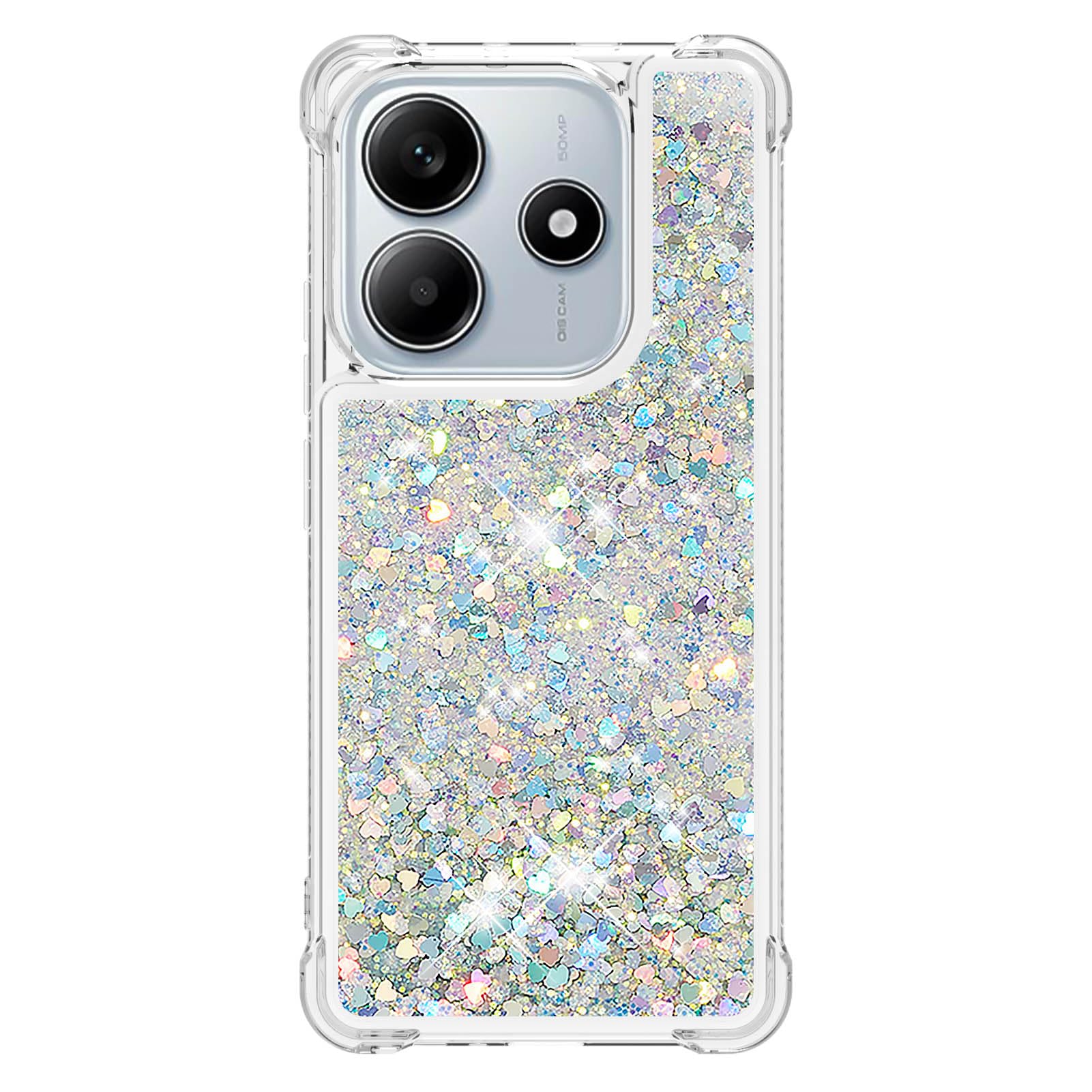 Custodia IMEIKONST Per Redmi Note 13 Pro 4G – Cover Con Glitter Liquid E Sfumatura Viola Blu – Rigida E Trasparente - 2