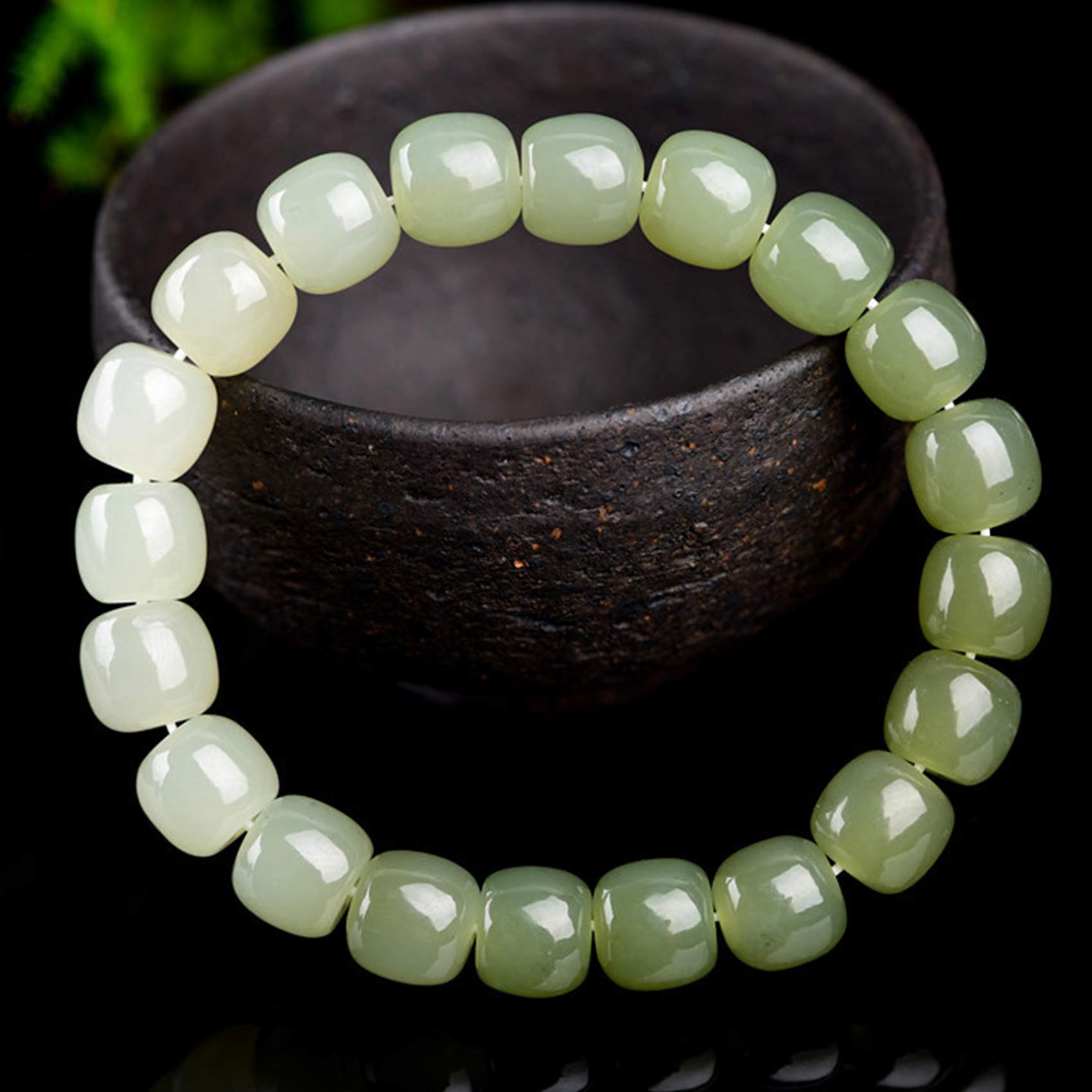 Bracelet en jade Tian naturel dégradé contre les blocages financiers