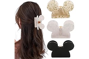 3Pcs Cute Mouse Head Hair Claw Clips. Perfect for Disney fanatics.
