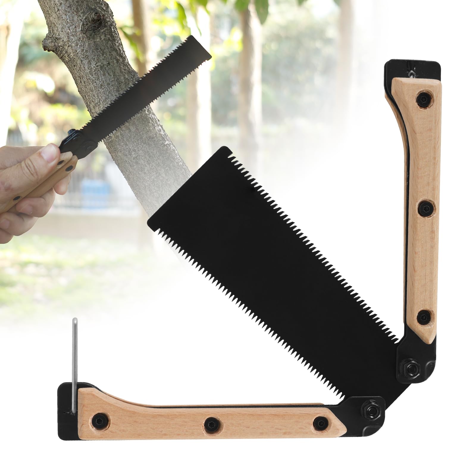 Hand Saw 120mm/4.7 Inch Japanese Folding Pruning Saw 13/14 TPI Double Edges 3 Side Grinding Gear SK5 Blade Wood Flush Cut Saws for Camping Woodworking & DIY