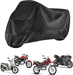 Capa Para Cobrir Moto em Couro Impermeável Proteção Uv Não Risca Reforçada (G)