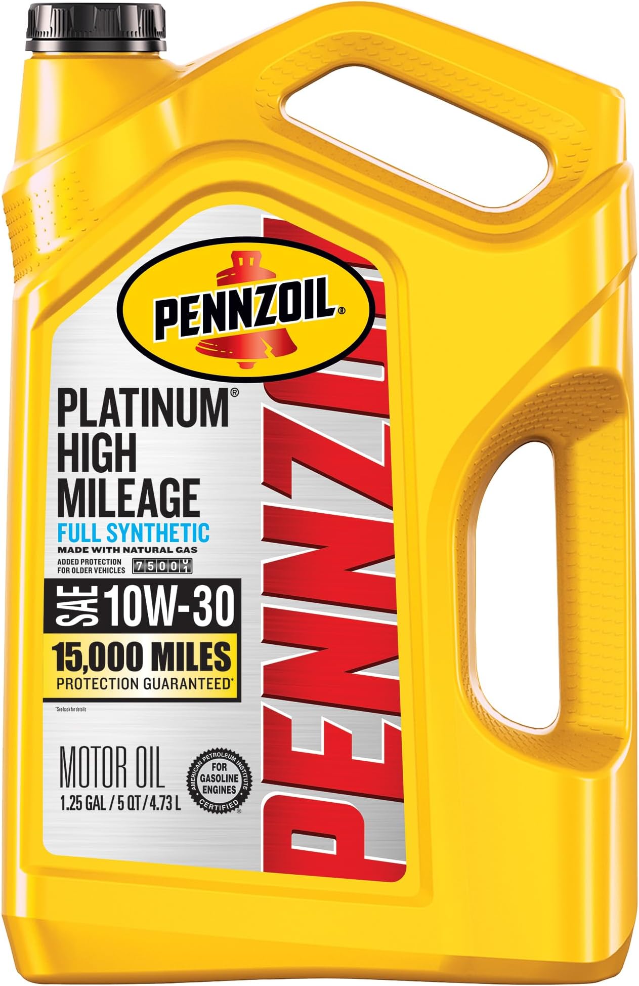 Pennzoil Platinum High Mileage Full Synthetic 10W-30 Motor Oil, 5 Quart