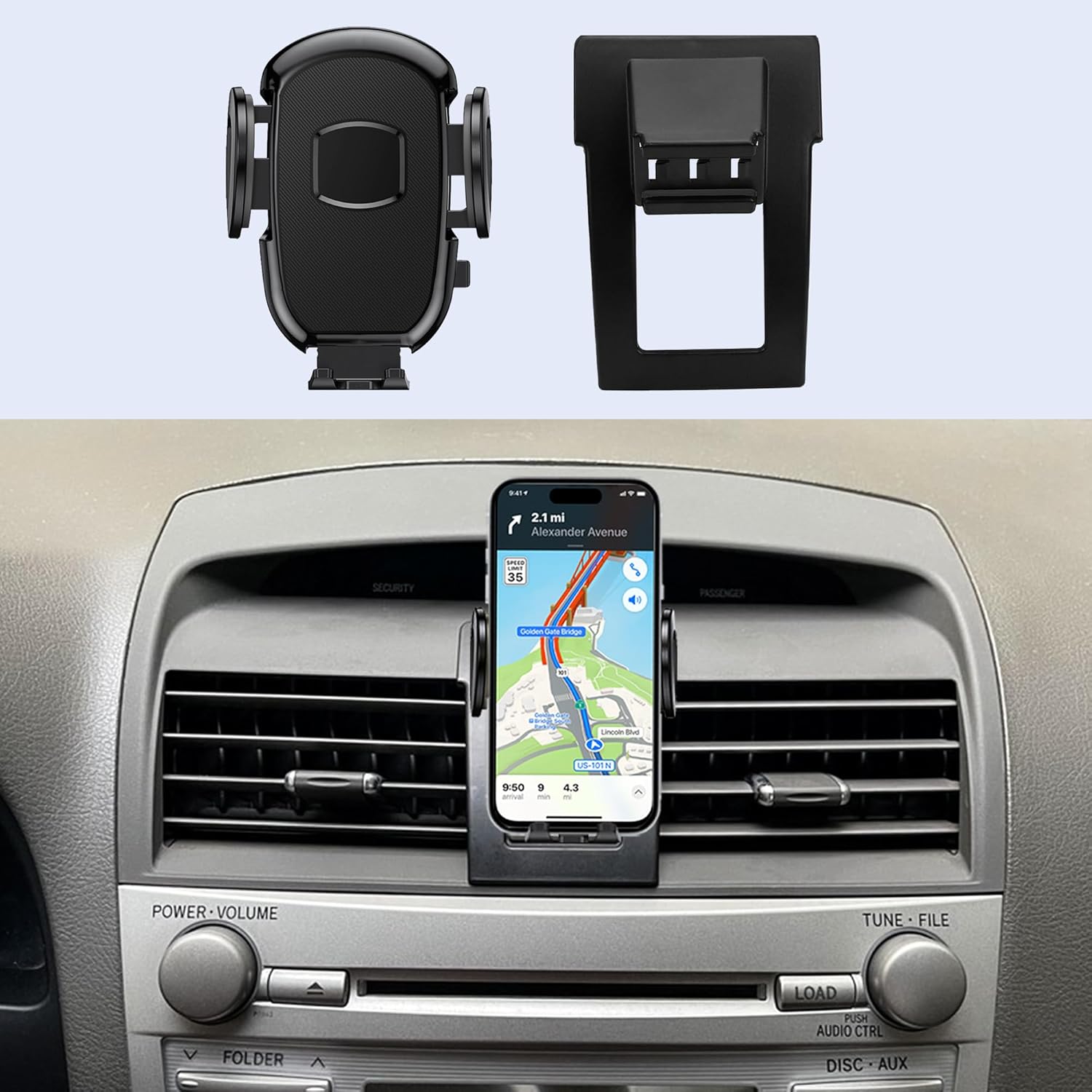 Car Phone Holder Fits for Toyota Camry 2007-2011 Accessories, Buckle Mount Compatible with Emergency flashers Button,Easy to Install Fit for iPhone Android and All Smartphones
