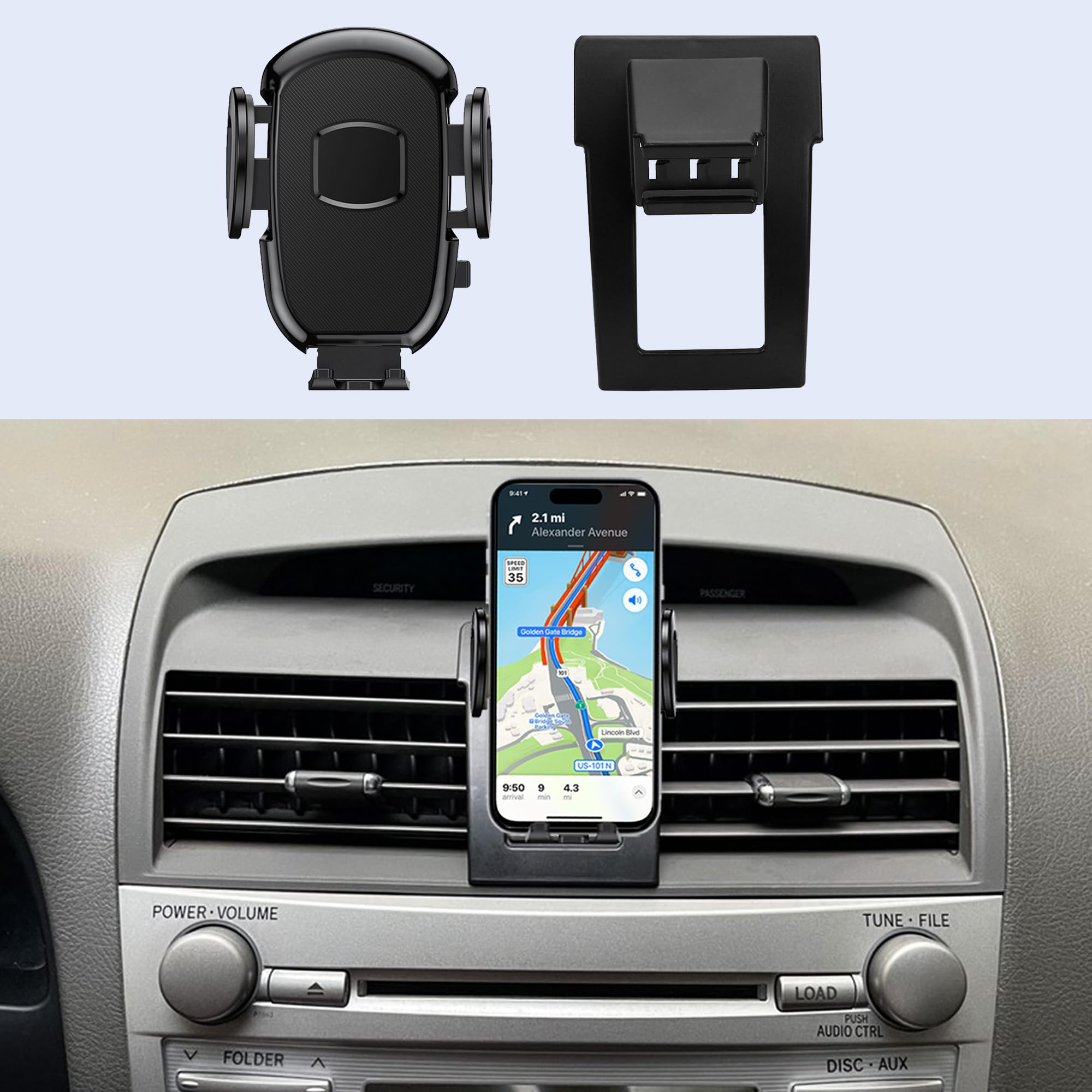 DJXCAR Car Phone Holder Fits for Toyota Camry 2007-2011 Accessories, Buckle Mount Compatible with Emergency flashers Button,Easy to Install Fit for