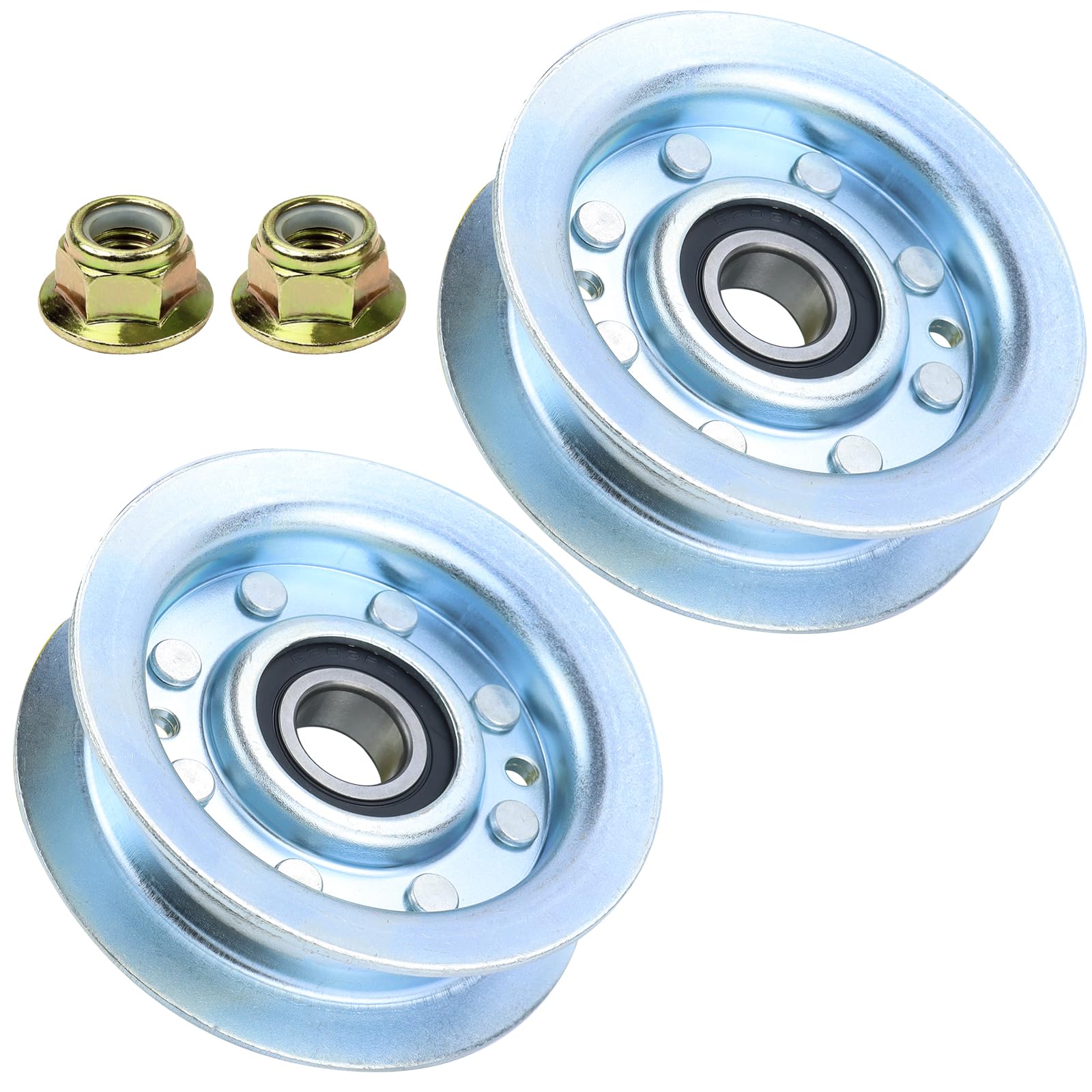 FULAIGE 2 Pack GY20067 Idler Pulley Replaces John Deere GY22172 Idler Pulley John Deere Flat Idler Pulley - GY22172, GY20067 Idler Pulley for John