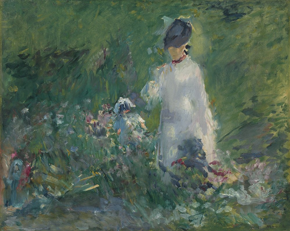 Lámina de Edouard Manet Jeune Femme con calidad de museo y marco de madera marrón