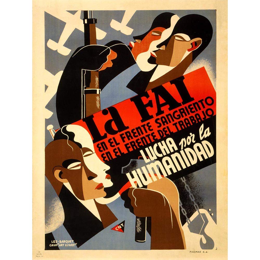 Wee Blue Coo War Spanish Civil Fai Cnt Worker Union Fight For Humanity Art Print Poster Wall Decor 12X16 Inch