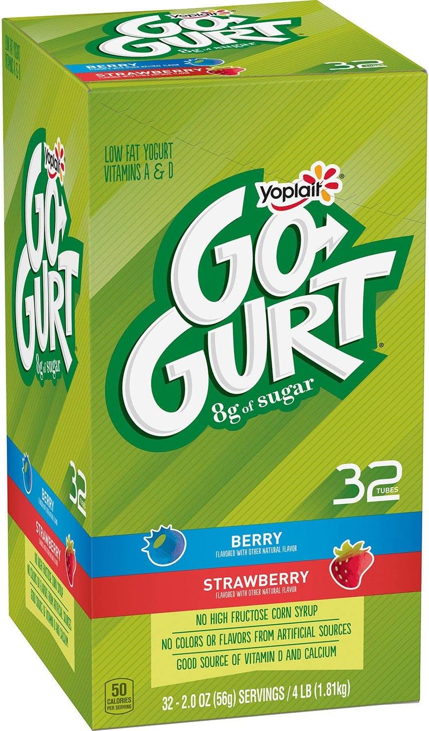 Go-gurt Low Fat Yogurt, Strawberry and Berry