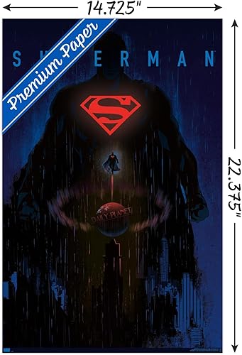 Miniatura 53 de Trends International DC Comics: Dark Artistic - Póster de pared de Superman, 34 pulgadas de largo x 22.4 W, versión premium sin marco