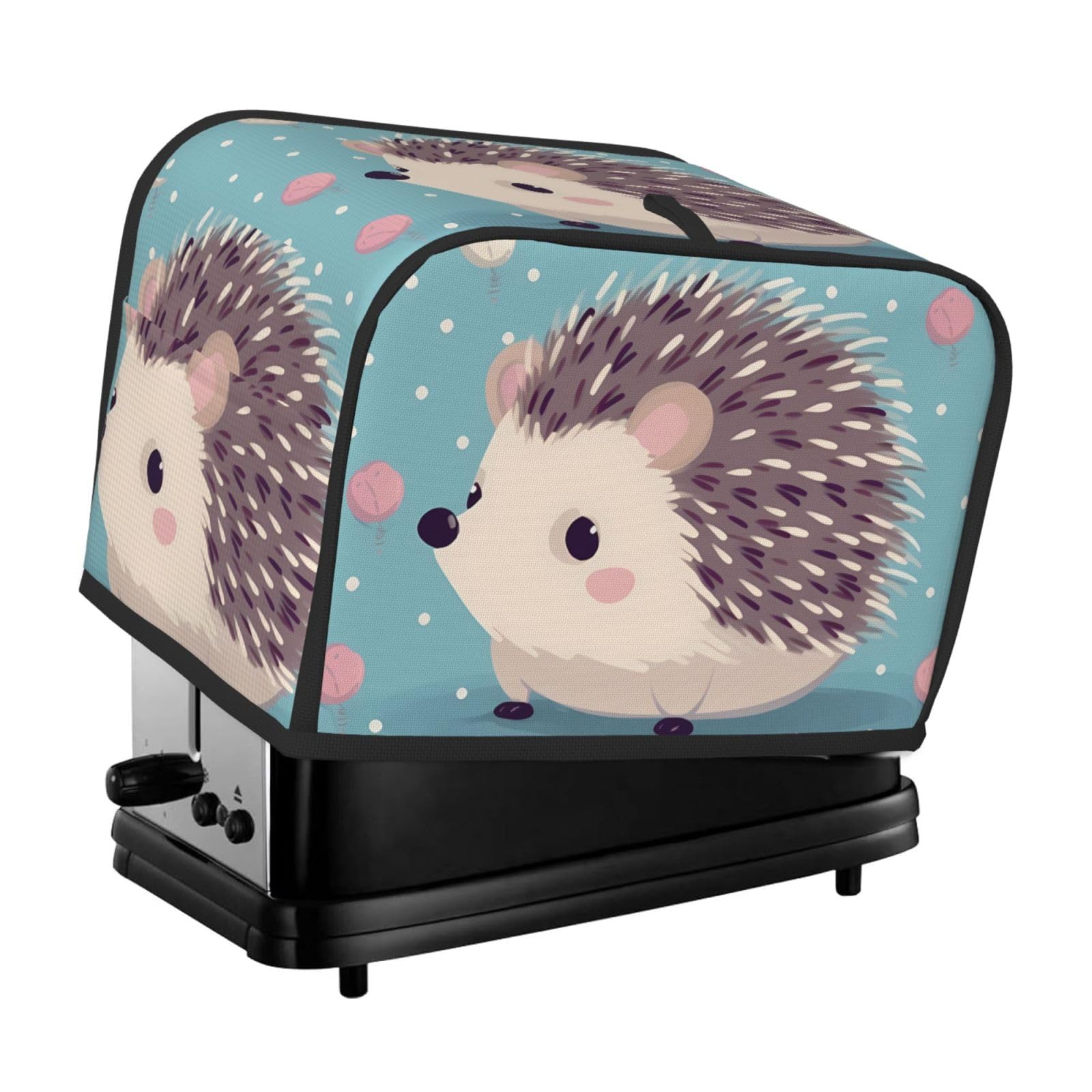 Fodpand Black Toaster Covers 2 Slice Hedgehog Polkadot Bread Machine Cover Quilted Toaster Dustproof Cover Washable Appliance Cover Bread Maker Protective For Kitchen Small Appliance