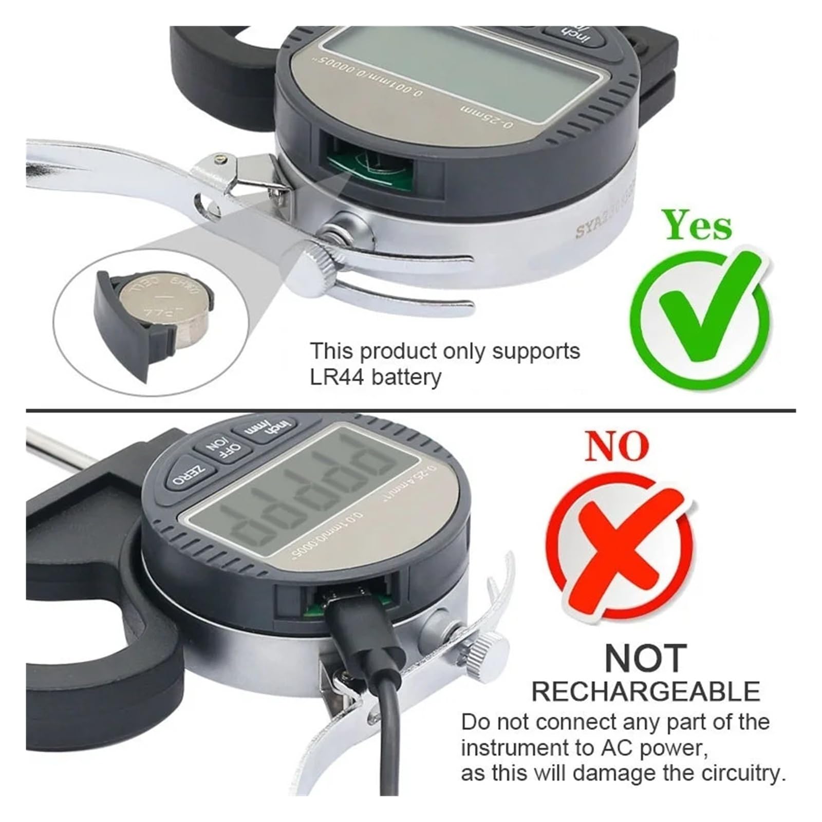 Calibrador digital de cabeza plana de 0 a 25 mm, medidor de espesor, micrómetro porcentual, película, cable, cuero, papel, herramientas de medición Alta Sensibilidad(0-10mmx0.001mm)
