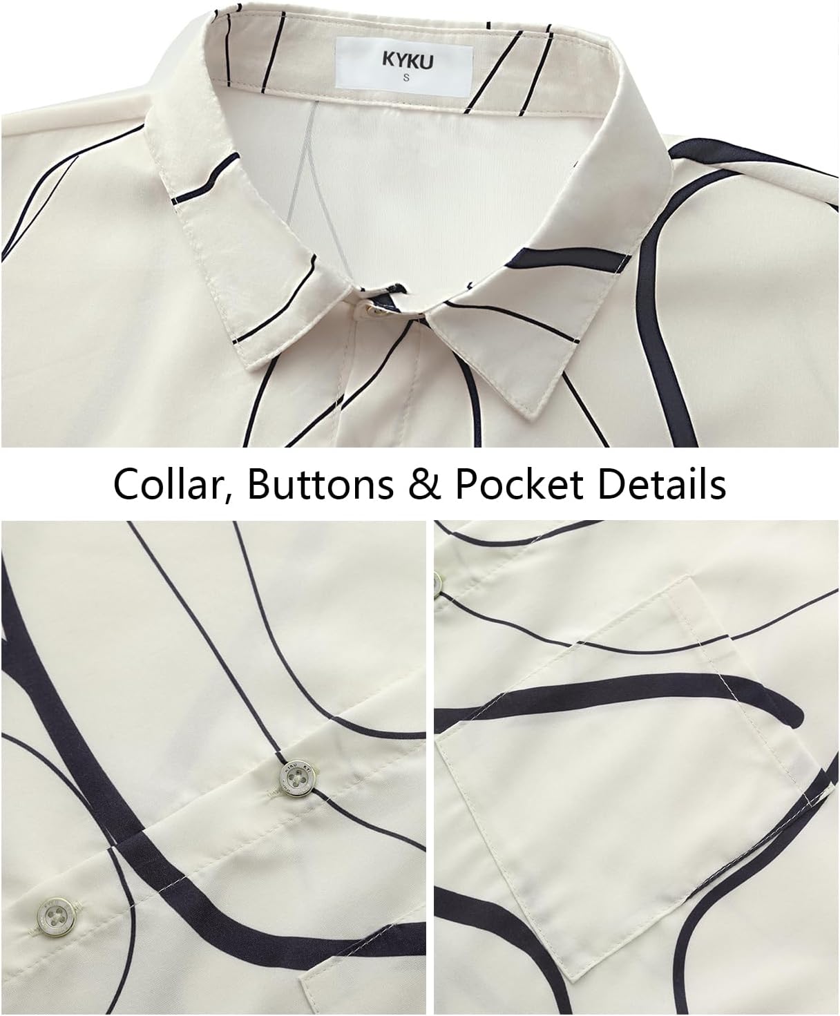 KYKU Men's Hawaiian Shirt Short Sleeve Tropical Button Down Casual Summer Beach Vacation Shirts - Image 6