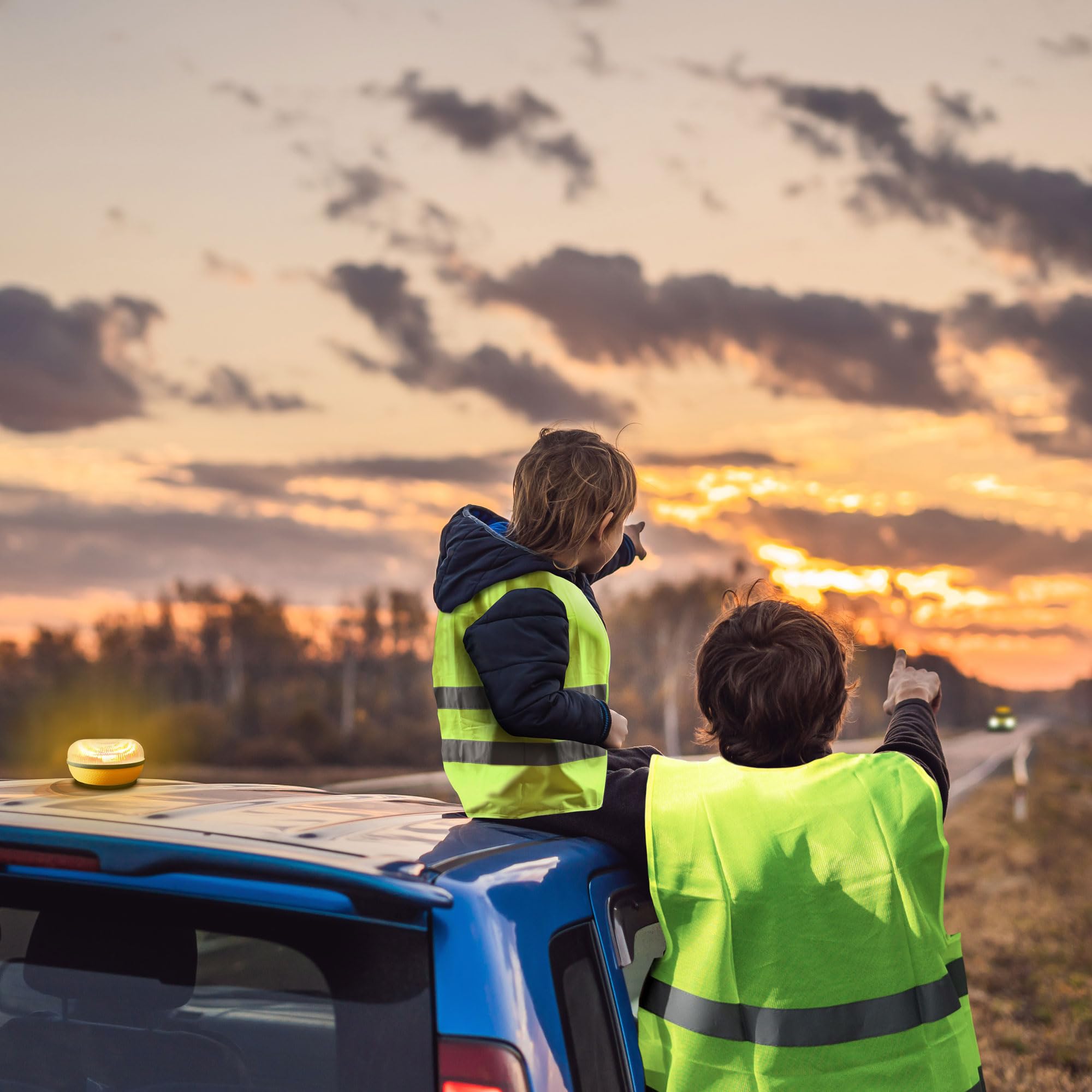 RACC Luz Emergencia Coche V16 Incluye Asistencia en Carretera, Homologada DGT con Geolocalización, Luz avería Coche [Visibilidad 1 Km] Baliza V16 con GPS y Base Imantada, SIM, baliza IoT