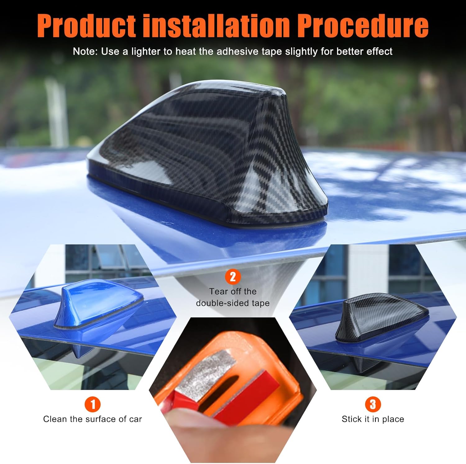 Shark Fin Antenna Cover Car Top Antenna Cover Compatible with Subaru WRX 2021-2023 Car Roof Aerial Accessories Vehicle Shark Fin Shape Cover with Adhesive Tape