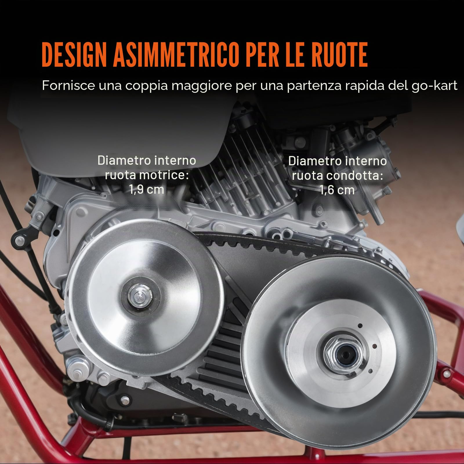 VEVOR Frizione di Trasmissione Motore 2-8 CV Frizione di Trasmissione ad Alta Resistenza 2000 Giri/min con Ruote dal Design Asimmetrico, Frizione Robusta Durevole, Accessori Completi, per Vari Motori
