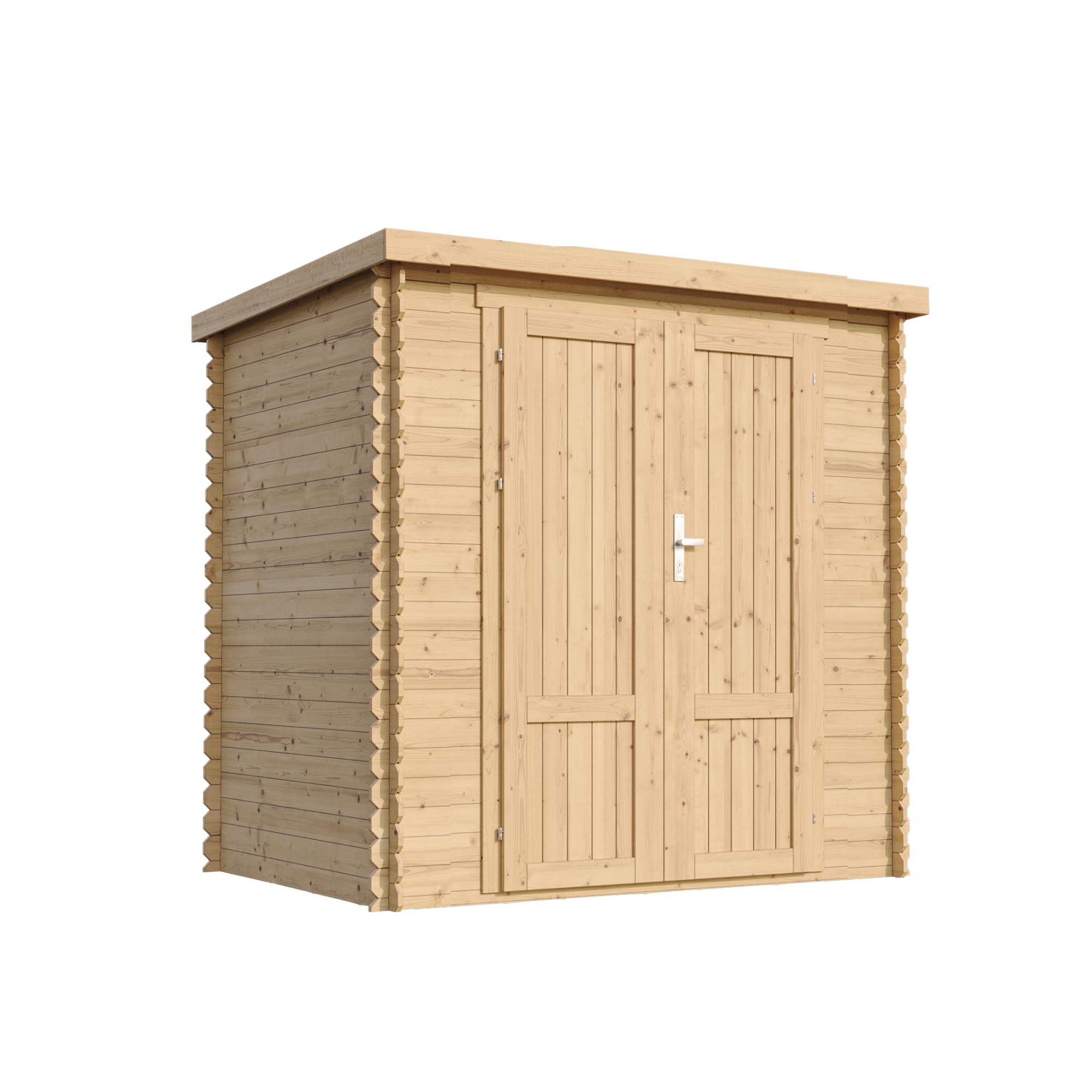 TIMBELA M311F1+M311G Abri De Jardin en Bois 2,22 m², Cabane De Jardin Extérieure avec Parois De 19 mm, Cabanon De Jardin Extérieur pour Outils Et Vélos, Sol Imprégné, Portes À Panneaux
