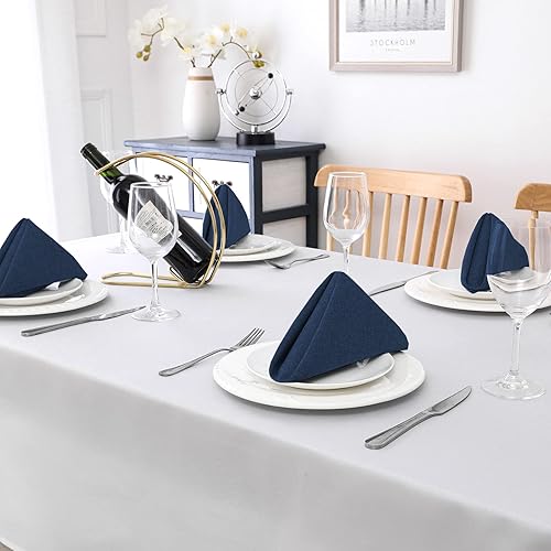 Miniatura 7 de H.VERSAILTEX Juego de 12 servilletas de tela texturizadas de lino (18 x 18 pulgadas), impermeables, extra suaves, gruesas, duraderas, reutilizables,