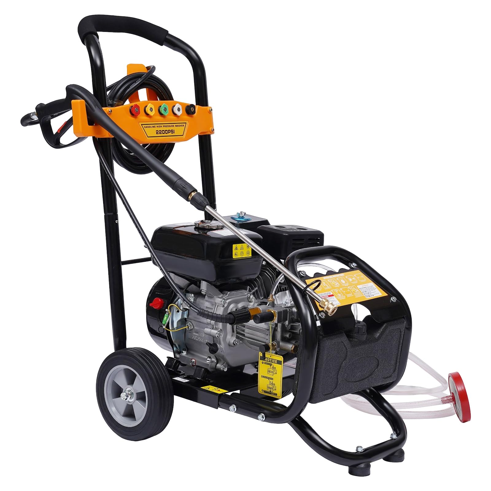 Petrol Pressure Washer, 7.5 HP Engine, 3600 RPM, Professional Pressure Washer, Gasoline Engine, Gasoline Water Pressure Machine, Surface Cleaner with 5 Nozzles