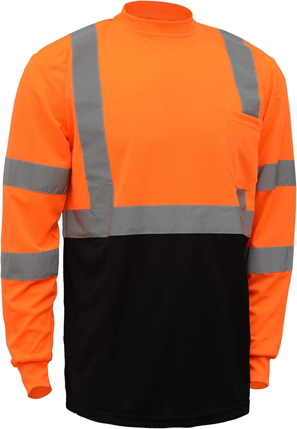 (NEW SIZES) CJ Safety CJHVTS2003 ANSI Class 2 High Vis Long Sleeve Black Bottom Safety Shirt Moisture Wicking Mesh (Medium, Green) : Tools & Home Improvement
